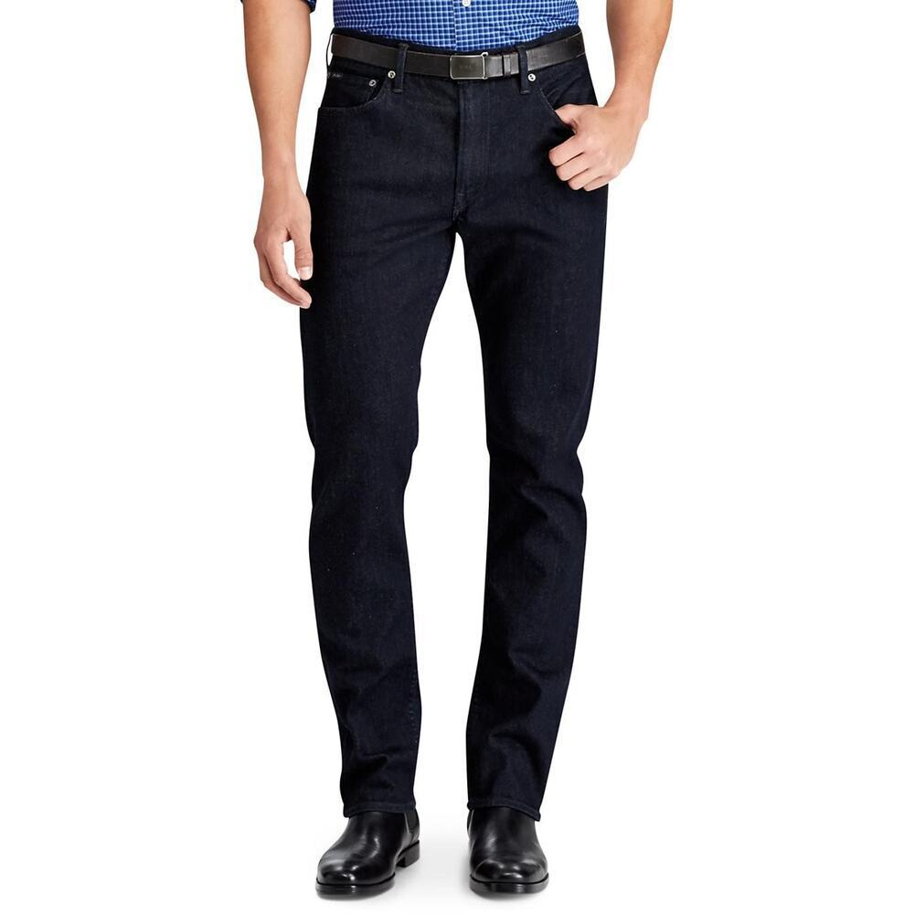 Polo Ralph Lauren Jeans Men's 46X30 The Prospect Straight Stretch Blue Dark Wash